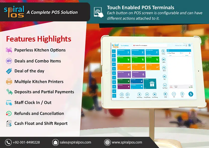 Restaurant Point of Sale Software-Touch Based POS-Spiral POS