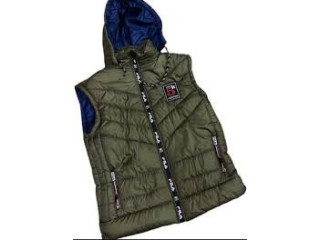 Men's Parachute Plain Sleeveless Jacket 03009786886